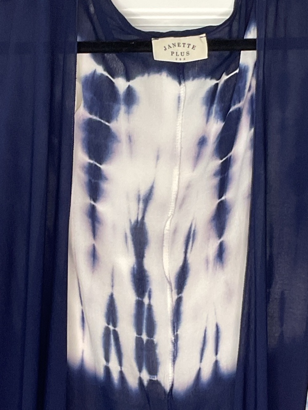 Janette Plus Tie Dye Kimono Cardigan 2X Boho Open Front Duster - Picture 10 of 12